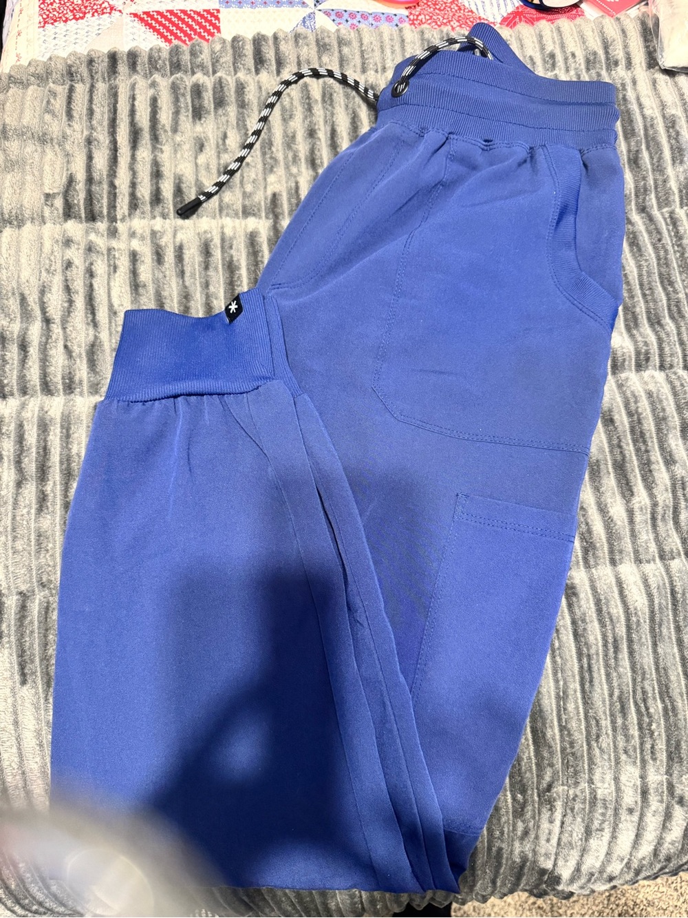 Blue Jogger Scrub Pants with Drawstring